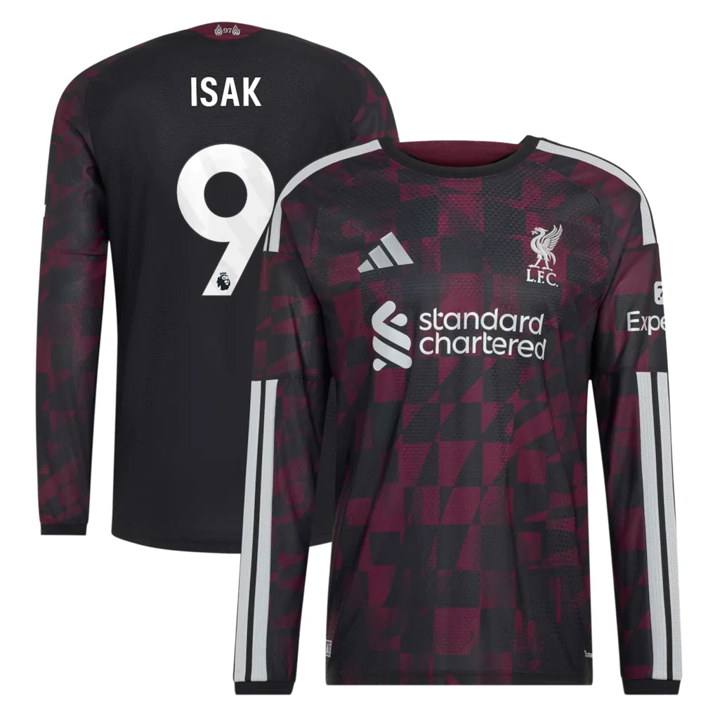 Liverpool adidas Third Authentic Shirt 2026-27 - Long Sleeve with Isak 9 printing