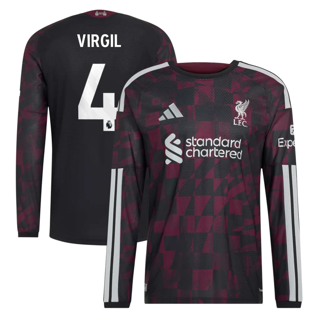 Liverpool adidas Third Authentic Shirt 2026-27 - Long Sleeve with Virgil 4 printing