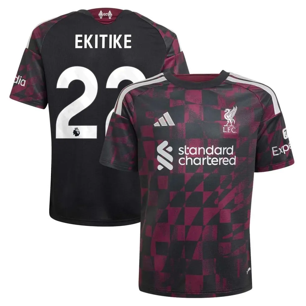 Liverpool adidas Third Shirt 2026-27 - Kids with Ekitike 22 printing