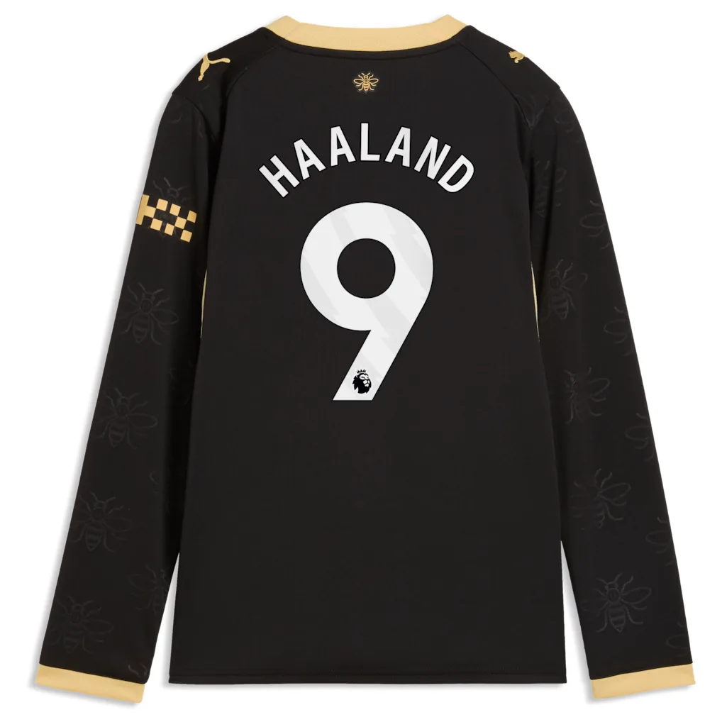Manchester City Puma Away Shirt 2026-27 - Long Sleeve - Kids with Haaland 9 printing — view 3