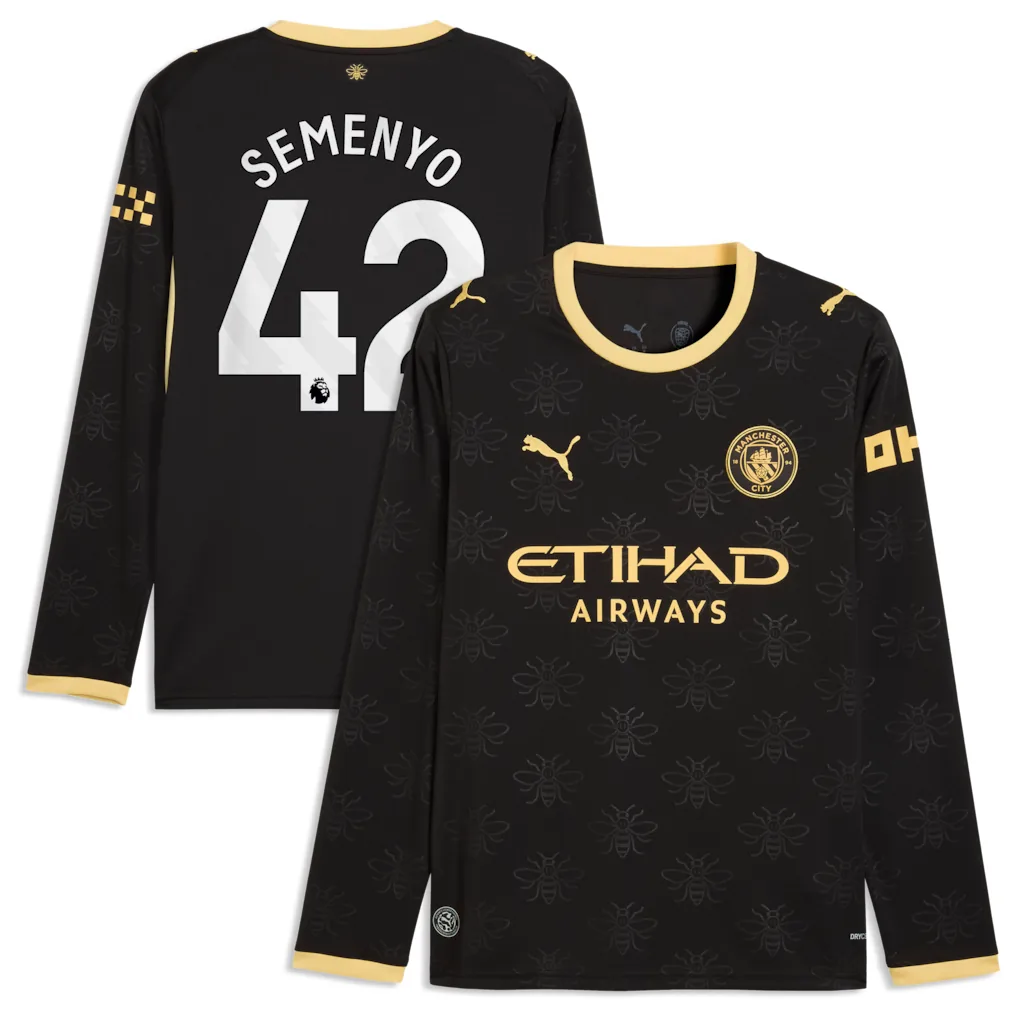Manchester City Puma Away Shirt 2026-27 - Long Sleeve with Semenyo 42 printing