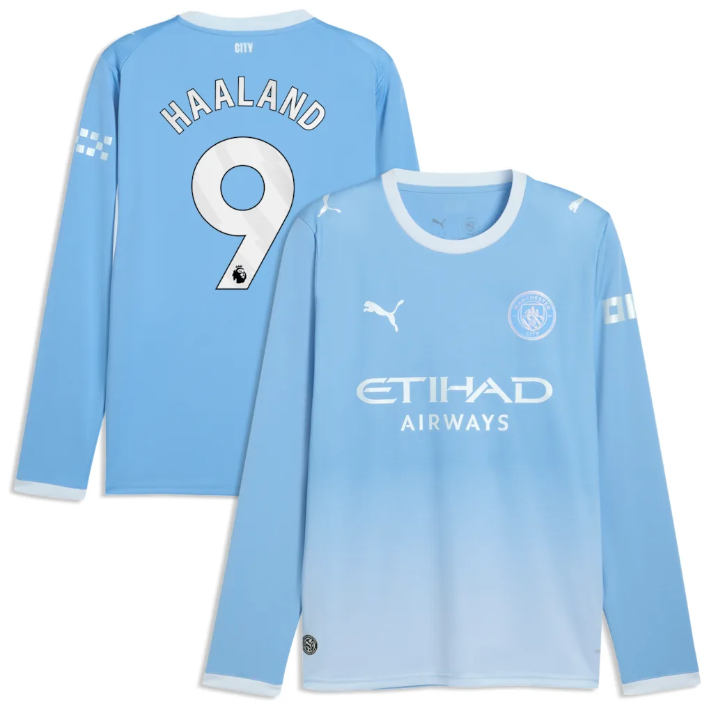 Manchester City PUMA Home Shirt 2026-27 - Long Sleeve with Haaland 9 printing
