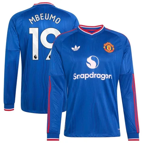 Manchester United Away Authentic Shirt 2026-27 - Long Sleeve with Mbeumo 19 printing