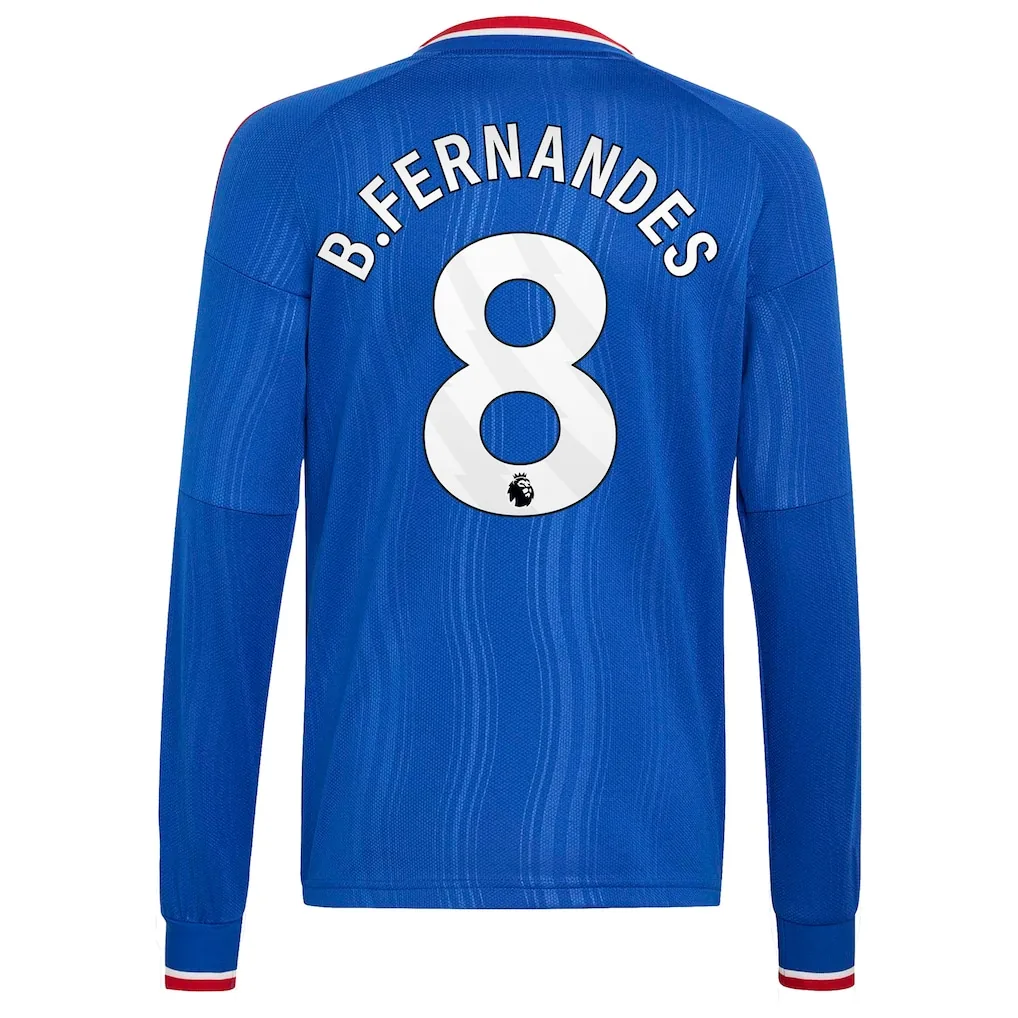 Manchester United adidas Away Shirt 2026-27 - Long Sleeve - Kids with B.Fernandes 8 printing — view 3