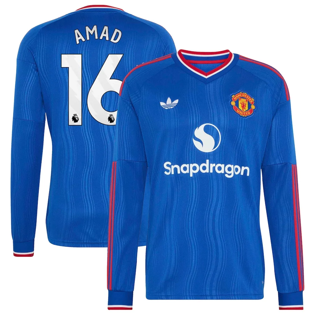 Manchester United adidas Away Shirt 2026-27 - Long Sleeve with Amad 16 printing