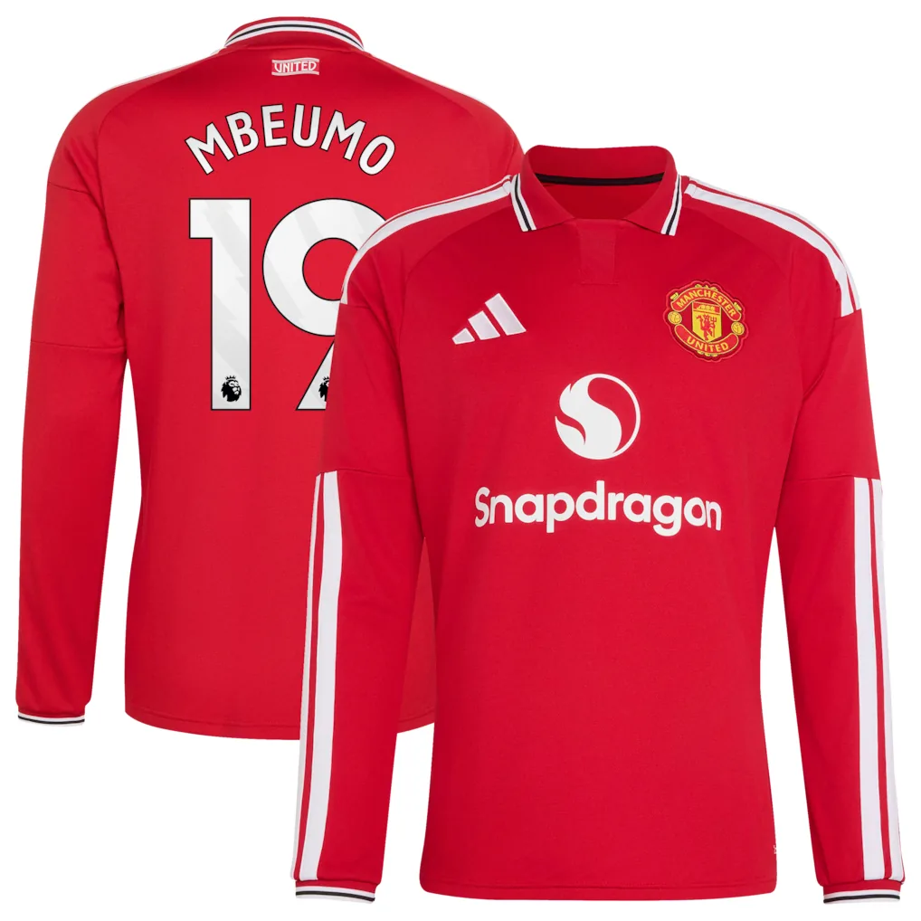 Manchester United adidas Home Shirt 2026-27 - Long Sleeve with Mbeumo 19 printing