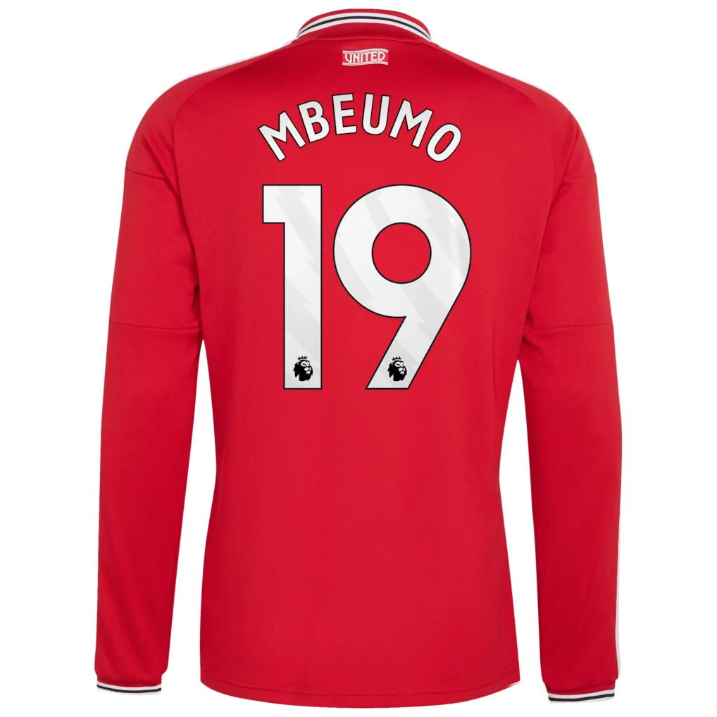 Manchester United adidas Home Shirt 2026-27 - Long Sleeve with Mbeumo 19 printing — view 3