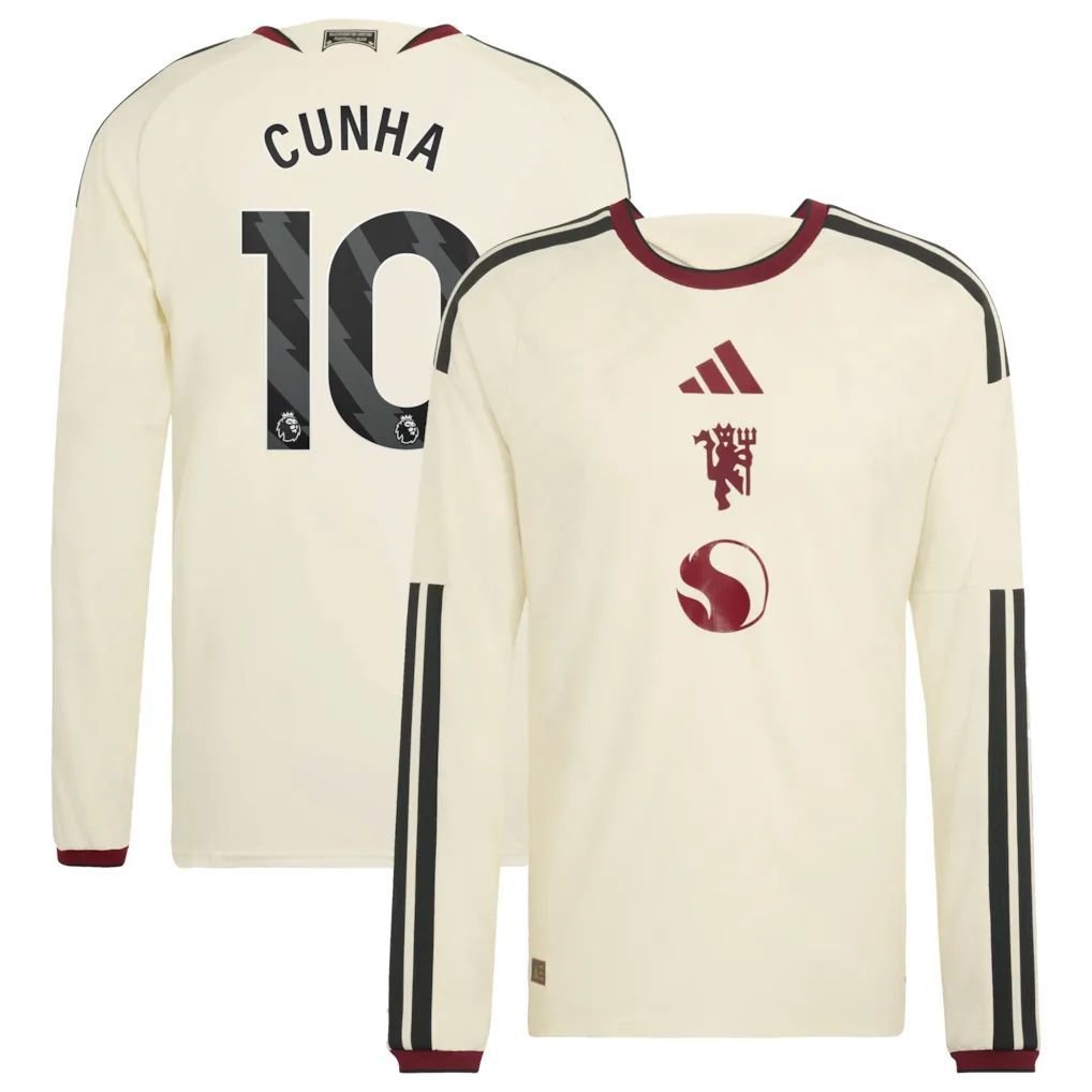 Manchester United adidas Third Authentic Shirt 2026-27 - Long Sleeve with Cunha 10 printing