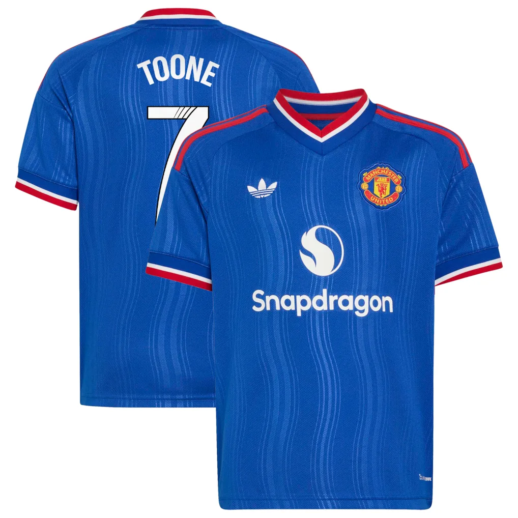Manchester United adidas WSL Away Shirt 2026-27 - Kids with Toone 7 printing