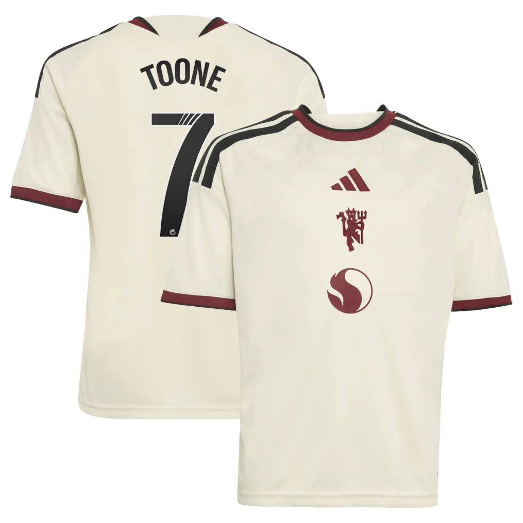 Manchester United adidas WSL Third Shirt 2026-27 - Kids with Toone 7 printing