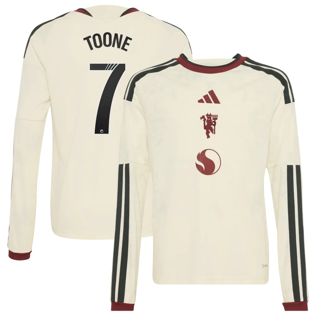 Manchester United adidas WSL Third Shirt 2026-27 - Long Sleeve - Kids with Toone 7 printing