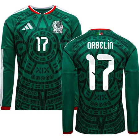 ORBELÍN #17 Mexico Home Long Sleeve Soccer jersey World Cup 2026