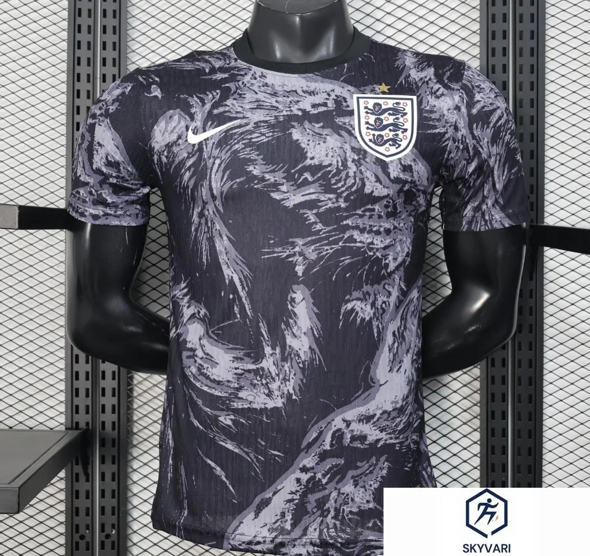 Player Version 2026 England Dark Navy with Lion Brushstroke Pattern Jersey
