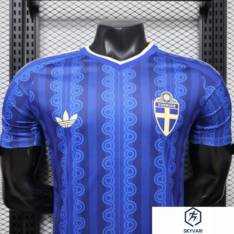 Player Version 2026 Sweden Blue with Tonal Chain Stripe Away Jersey — view 3