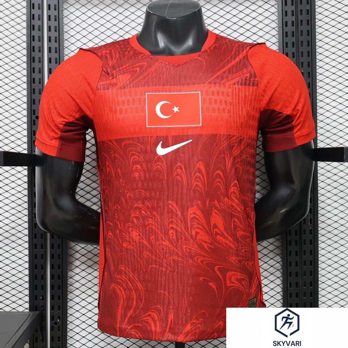 Player Version 26/27 Turkey Home Red &amp; Dark Red Ebru Marbling Print Jersey
