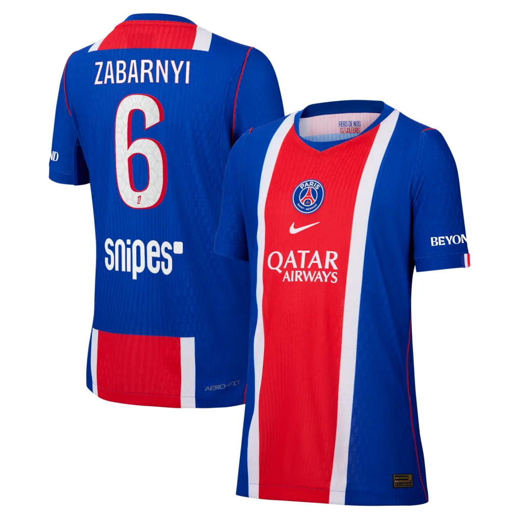 PSG Nike Home Aero-FIT Match Shirt 2026-27 - Kids with Zabarnyi 6 printing