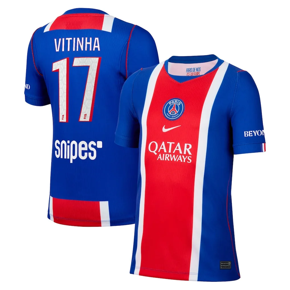 PSG Nike Home Stadium Shirt 2026-27 - Kids with Vitinha 17 printing