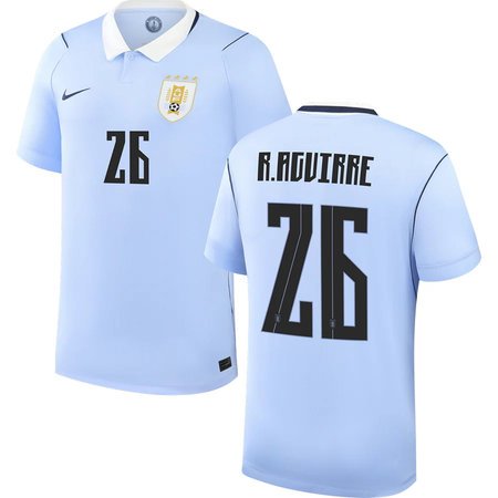 R.AGUIRRE #26 Uruguay Home Soccer jersey World Cup 2026