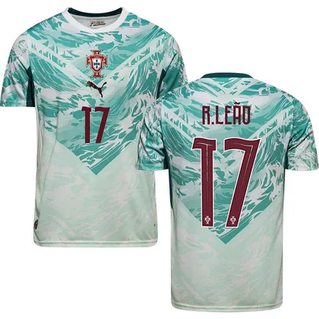 R.LEÃO #17 Portugal Away Soccer jersey World Cup 2026