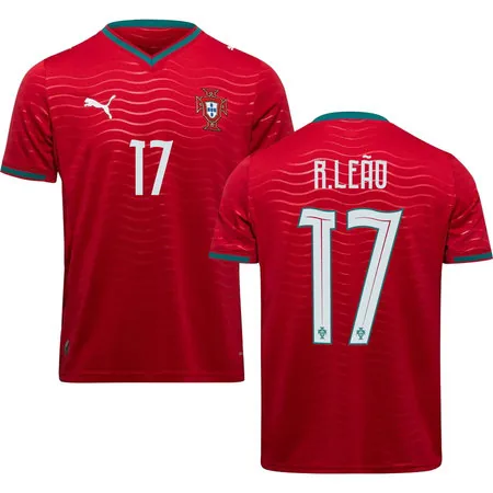 R.LEÃO #17 Portugal Home Soccer jersey World Cup 2026