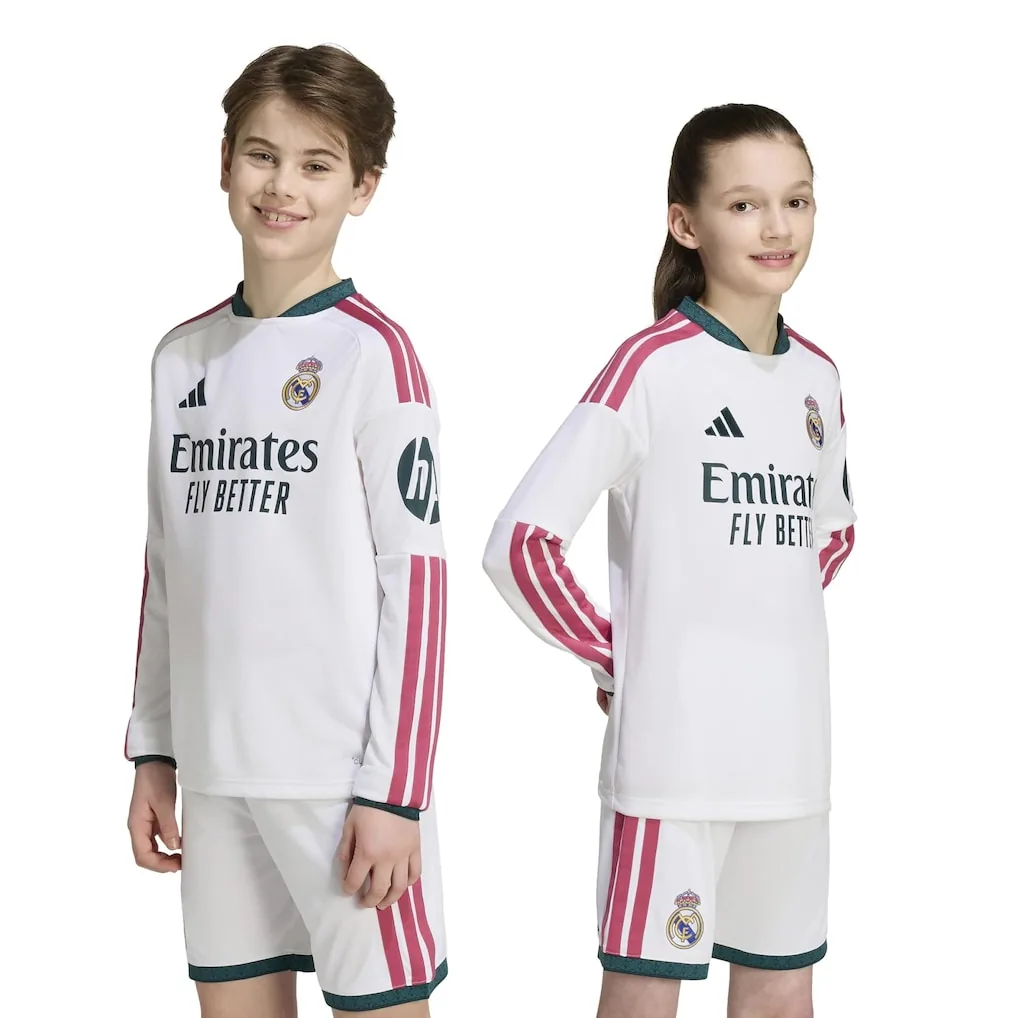 Real Madrid adidas Home Shirt 2026-27 - Long Sleeve - Kids