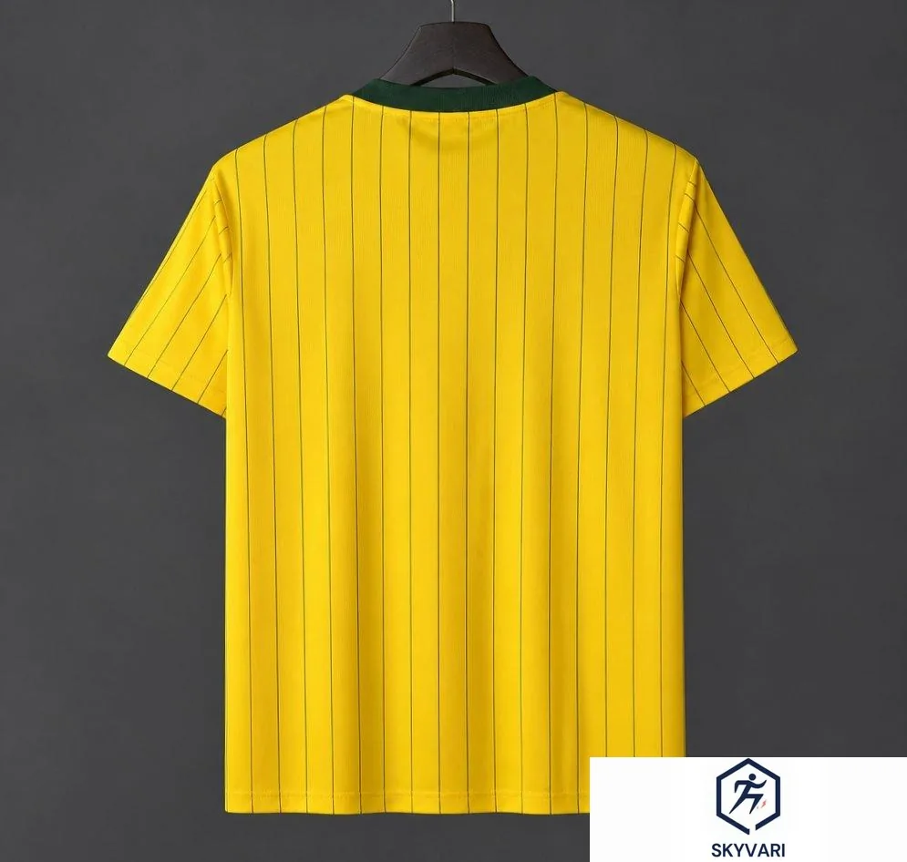 2026 Adidas Originals Brazil Vintage Pinstripe Yellow Jersey — view 2