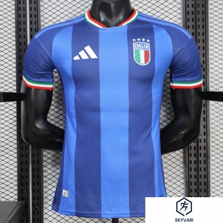 2026 Player Version Italy Blue with Tonal Vertical Stripes Jersey