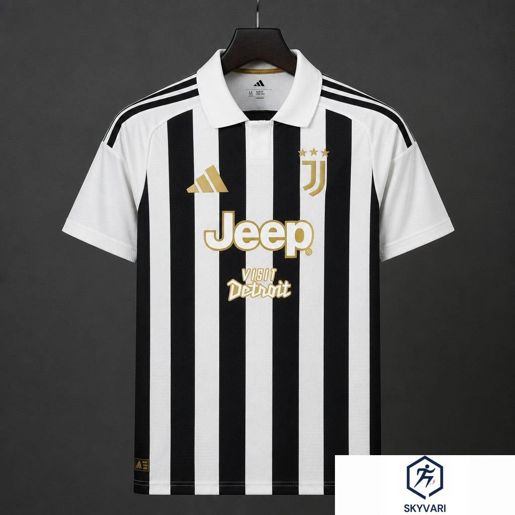 26/27 Juventus Home Jersey With Jeep Visit Detroit Sponsor — view 1