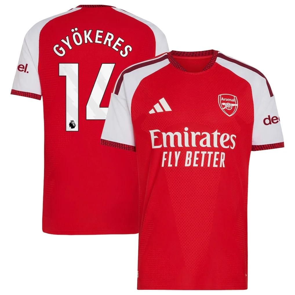 Arsenal adidas Home Authentic Shirt 2026-27 with Gyökeres 14 printing