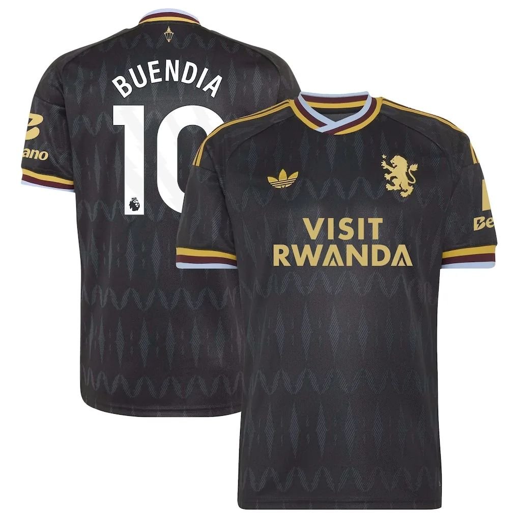 Aston Villa adidas Away Shirt 2026-27 with Buendia 10 printing