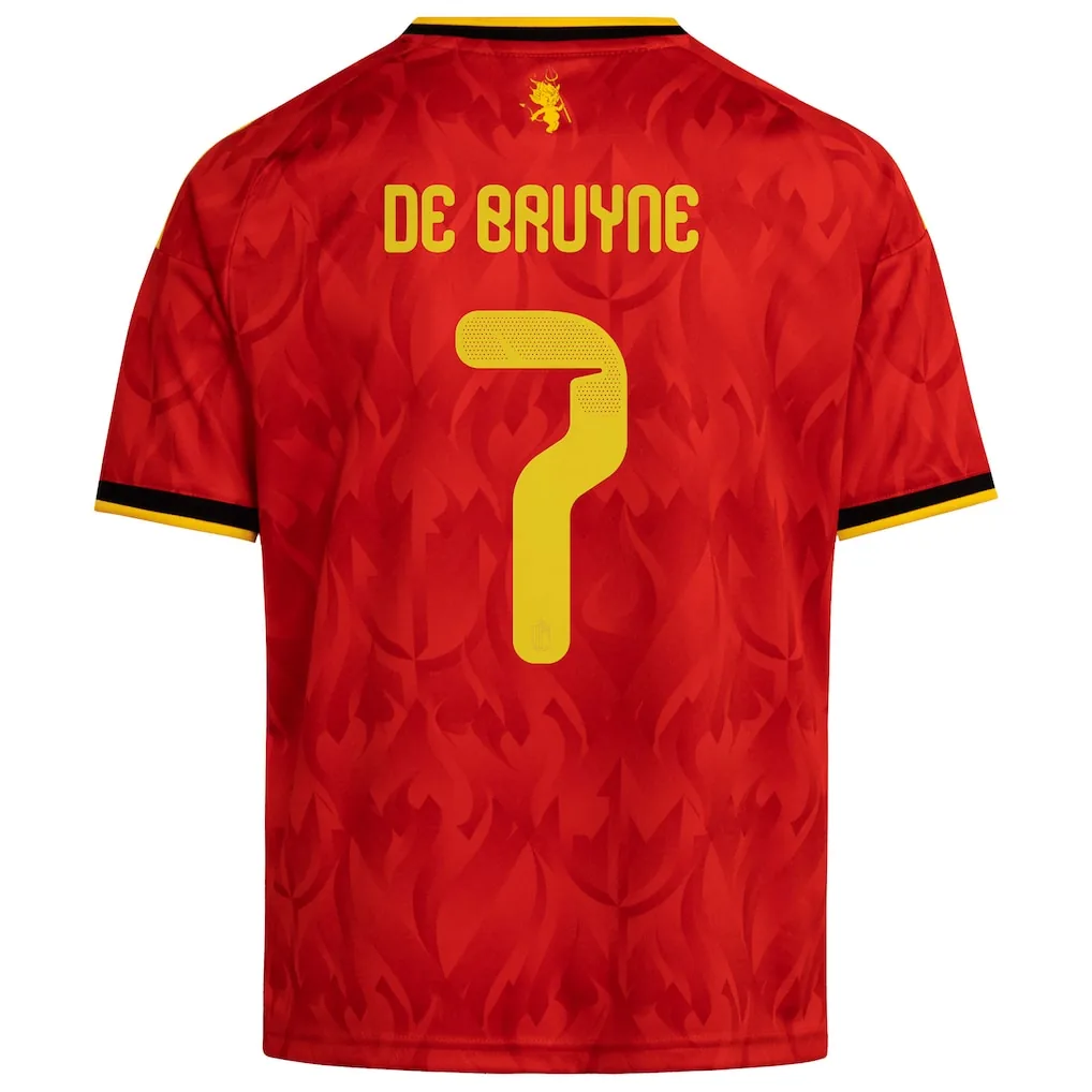 Belgium Home Shirt 2026 - Kids with De Bruyne 7 printing soccer set, Includes jersey and shorts — view 3