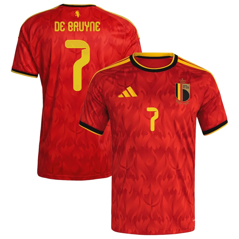Belgium adidas Home Shirt 2026 with De Bruyne 7 printing — view 1