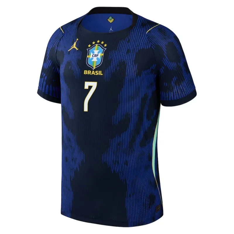 Brazil Away Aero-FIT matchskjorte 2026 med Vini Jr. #7 trykk Fotballdrakt — view 2