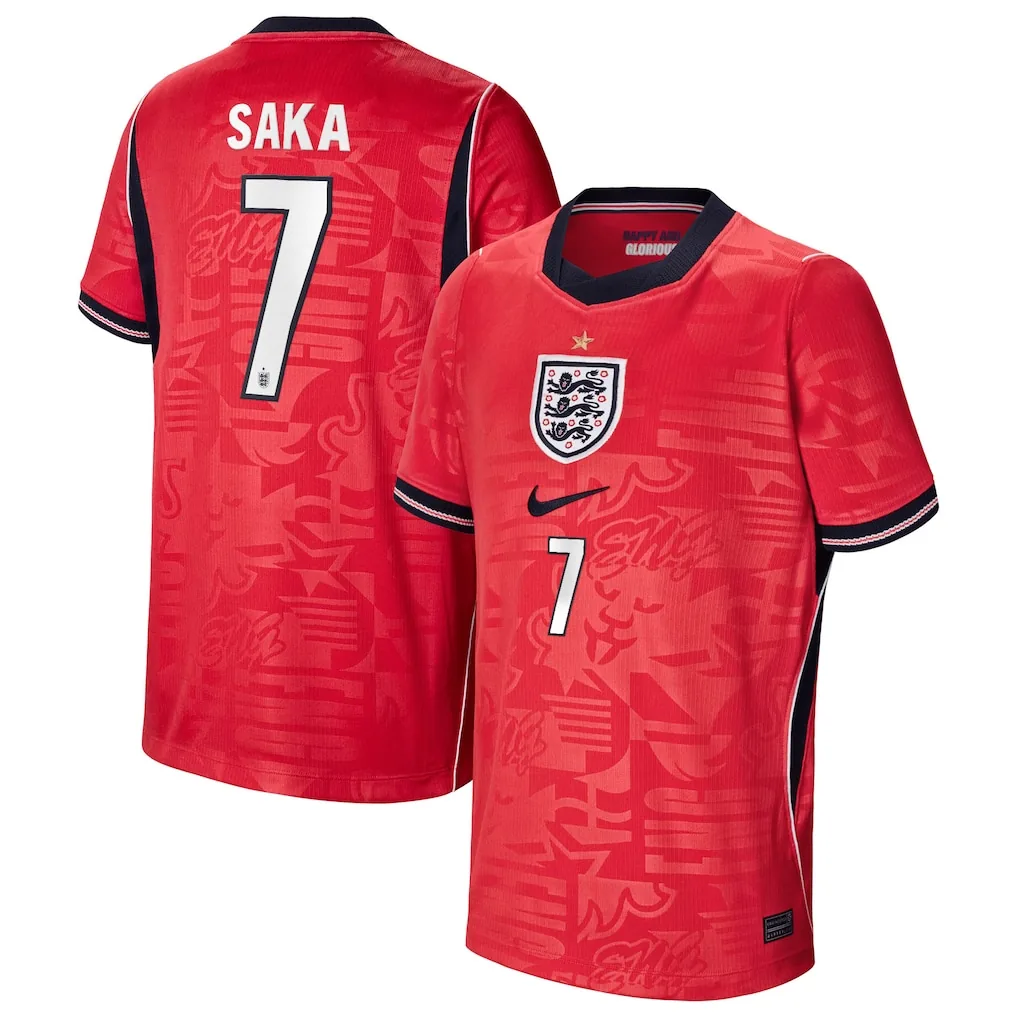 England Nike Away Stadium Shirt 2026 - Kids with Saka 7 printing — view 1