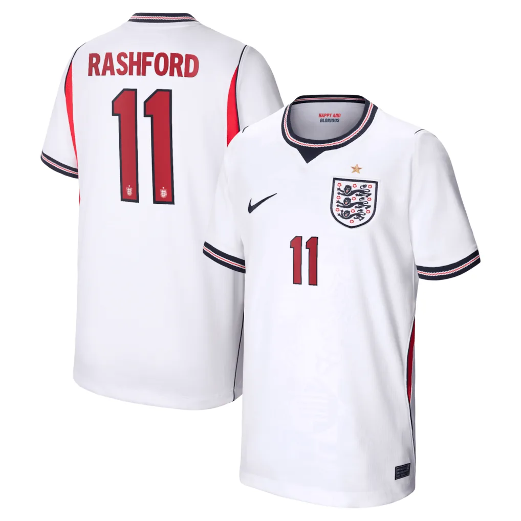 England Nike Home Stadium Shirt 2026 - Kids with Rashford 11 printing — view 1