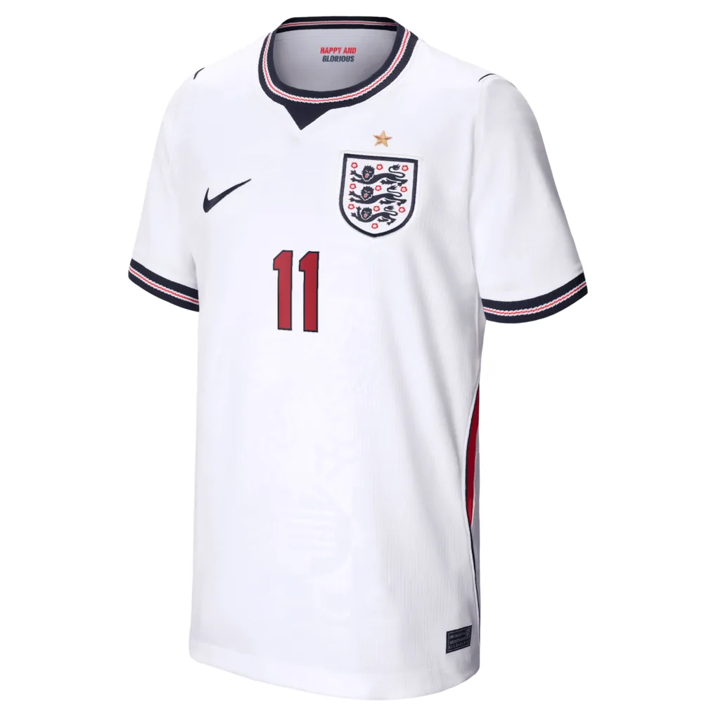 England Nike Home Stadium Shirt 2026 - Kids with Rashford 11 printing — view 2