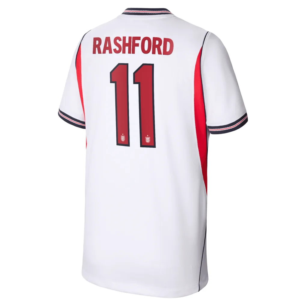 England Nike Home Stadium Shirt 2026 - Kids with Rashford 11 printing — view 3