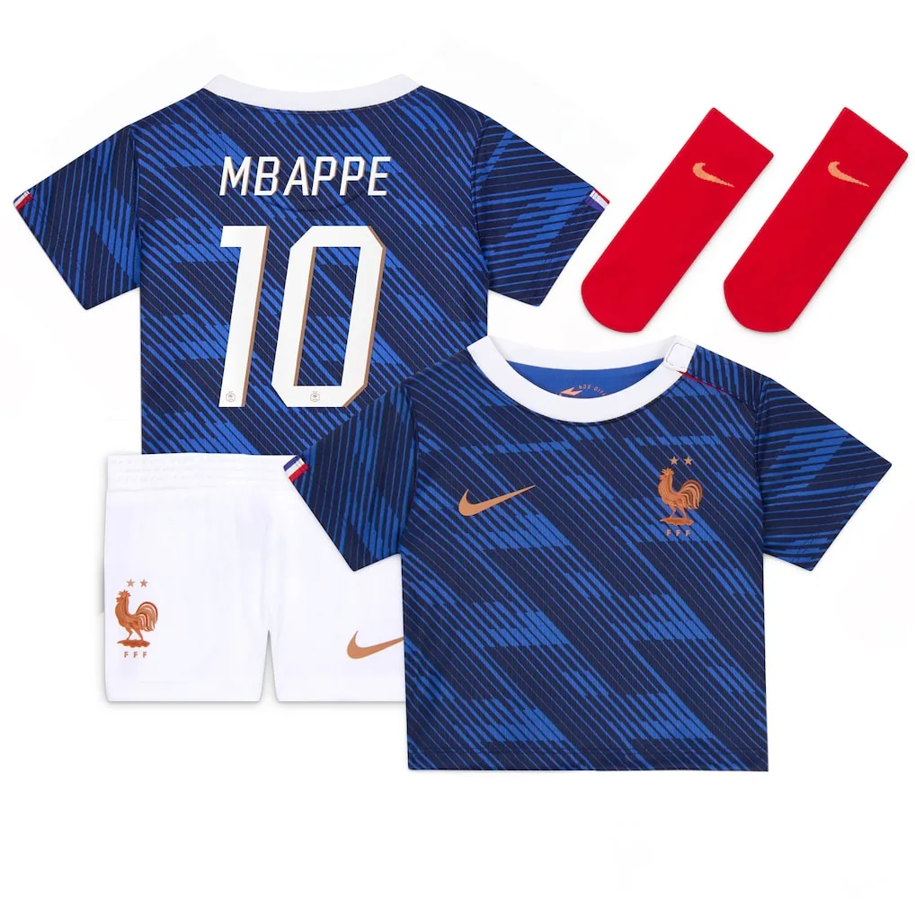 France Nike Home Stadium Kit - 2026 - Infant with Mbappe 10 printing