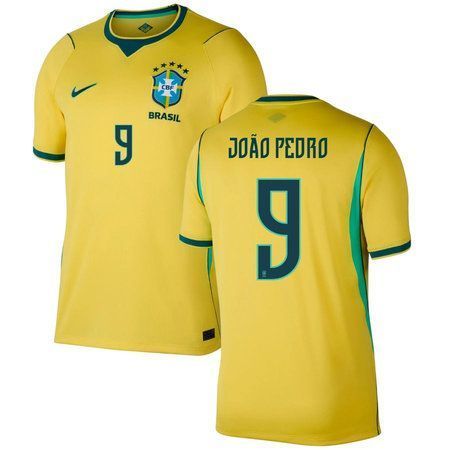 João Pedro #9 Brazil Home Soccer jersey World Cup 2026 — view 1