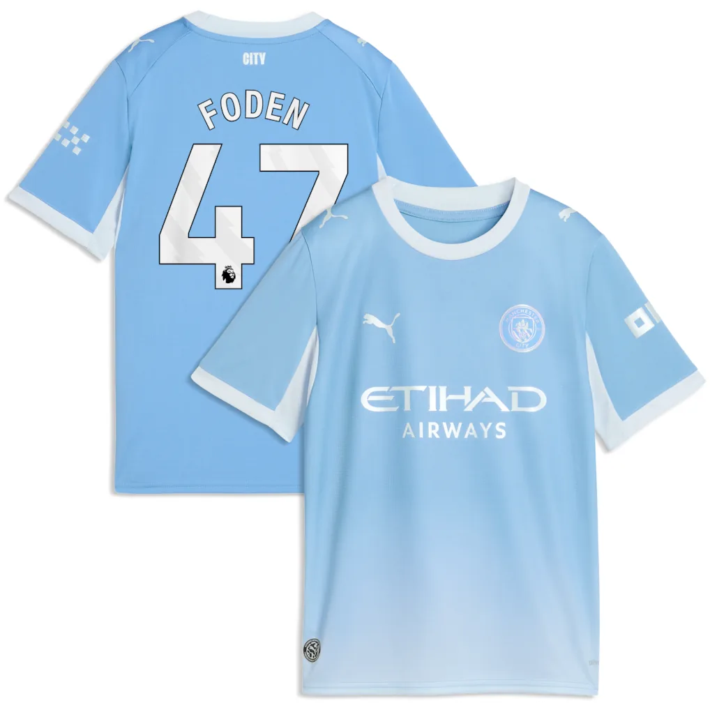 Manchester City PUMA Home Shirt 2026-27 - Kids with Foden 47 printing — view 1