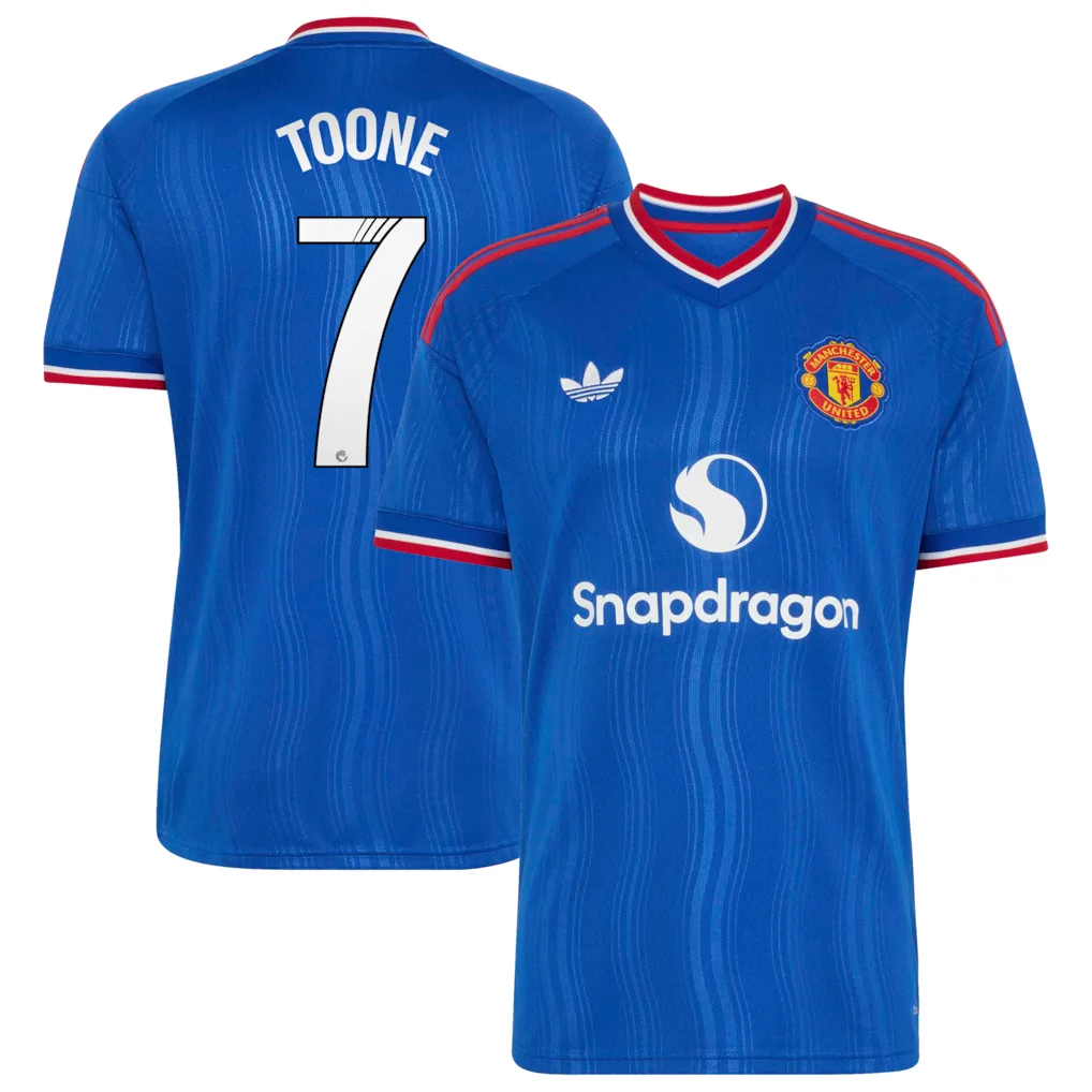 Manchester United adidas WSL Away Shirt 2026-27 with Toone 7 printing