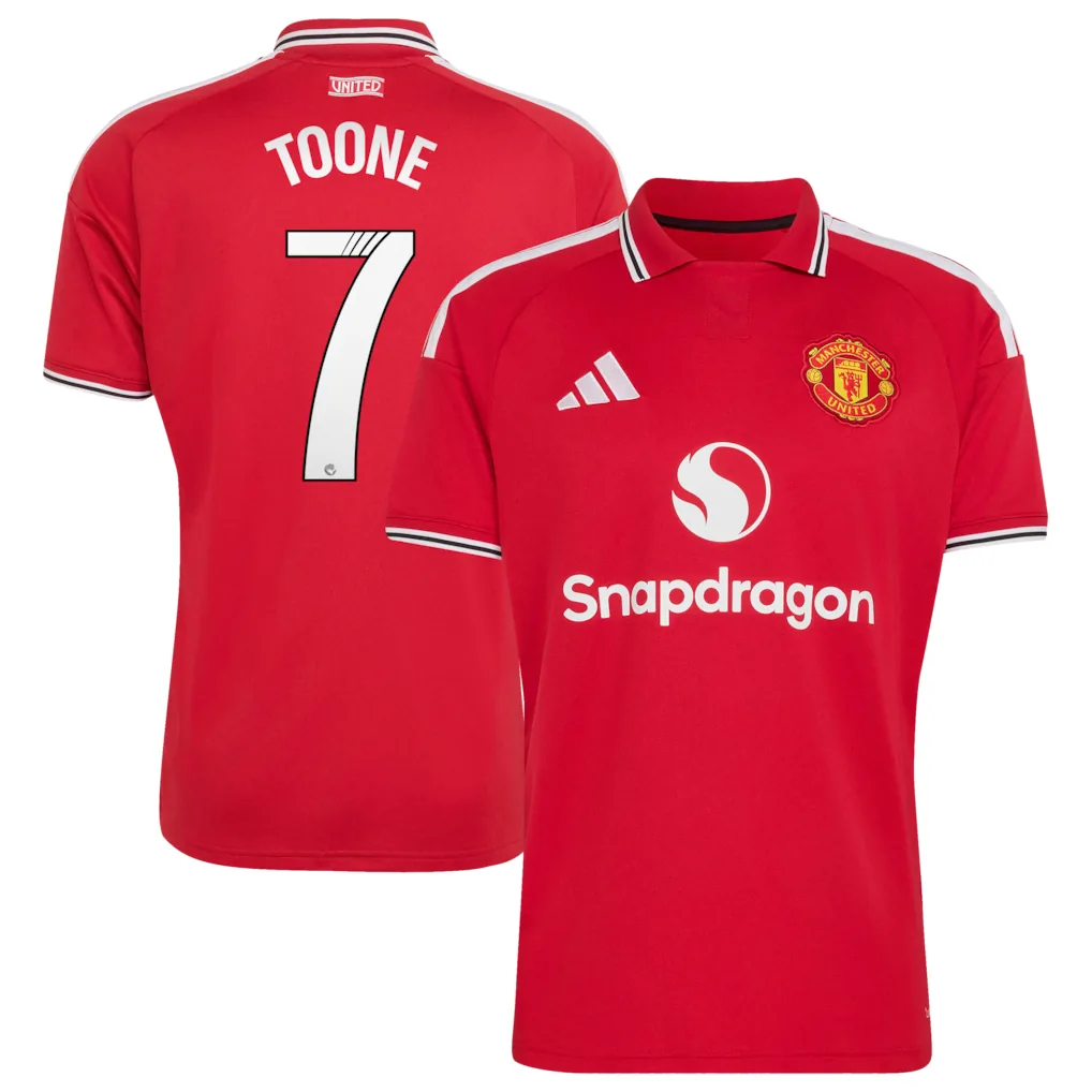 Manchester United adidas WSL Home Shirt 2026-27 with Toone 7 printing — view 1