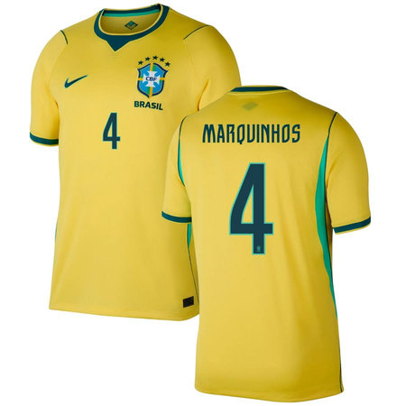 MARQUINHOS #4 Brazil Home Soccer jersey World Cup 2026