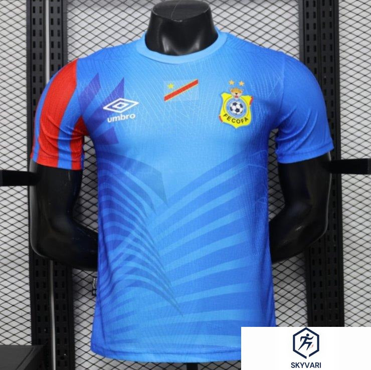 Player Version 26/27 DR Congo Sky Blue &amp; Red Home Jersey