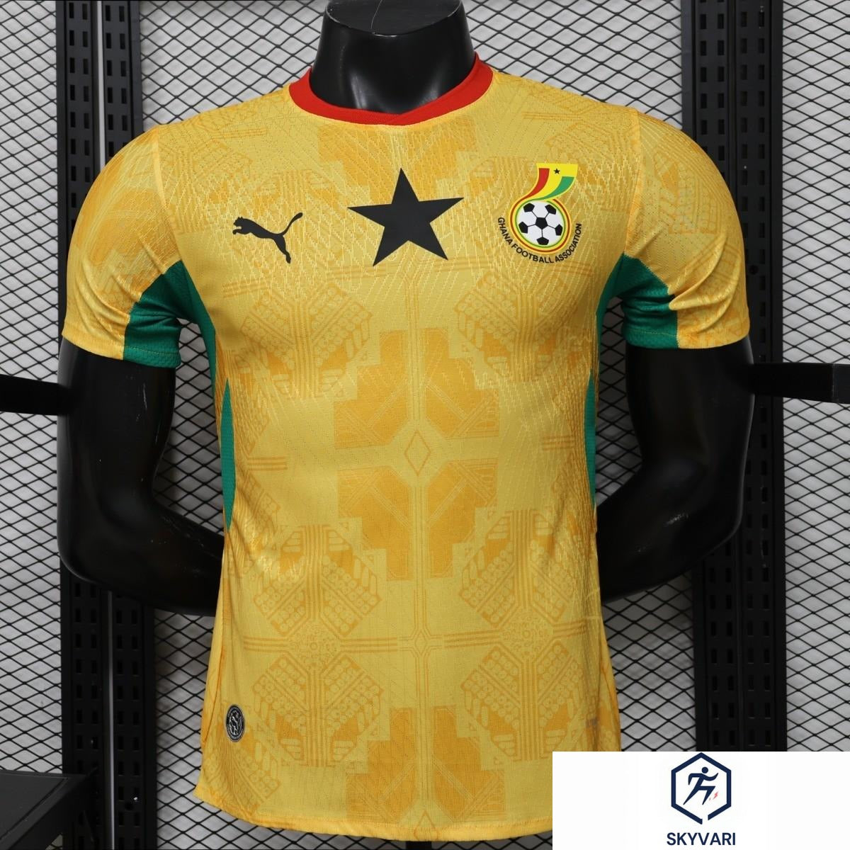 Player Version 26/27 Ghana Away Yellow &amp; Green/Red Accent Jersey — view 1