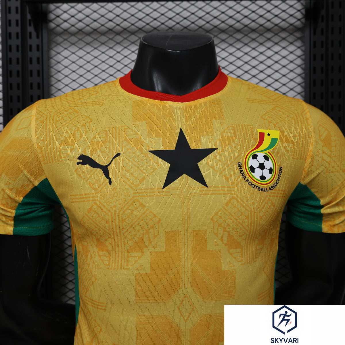 Player Version 26/27 Ghana Away Yellow &amp; Green/Red Accent Jersey — view 3