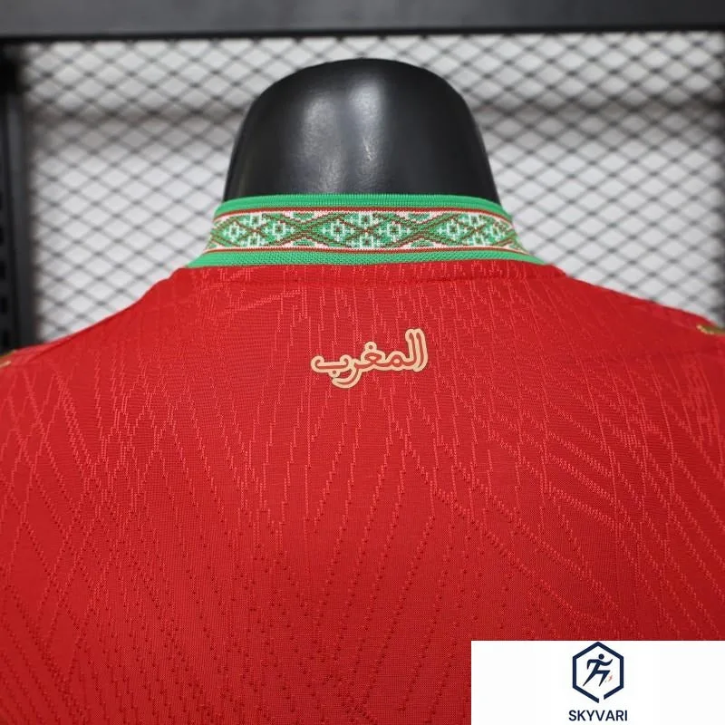 Player Version 26/27 Morocco Red &amp; Green Home Jersey Soccer Football — view 2