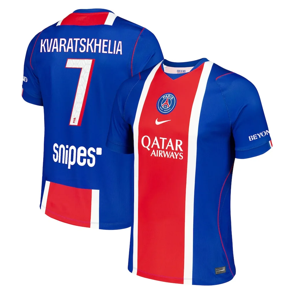 PSG Nike Home Stadium Shirt 2026-27 with Kvaratskhelia 7 printing