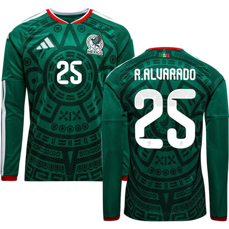 R.ALVARADO #25 Mexico Home Long Sleeve Soccer jersey World Cup 2026