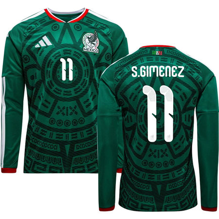 S.GIMENEZ #11 Mexico Home Long Sleeve Soccer jersey World Cup 2026
